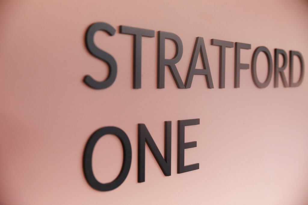 New Stratford ONE sign