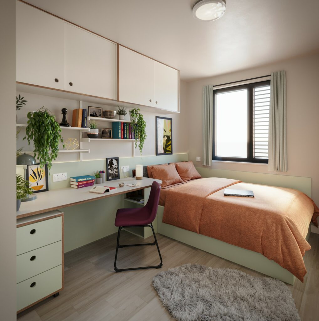 Bedroom after refurb at Unite Students' Oak Brook Park