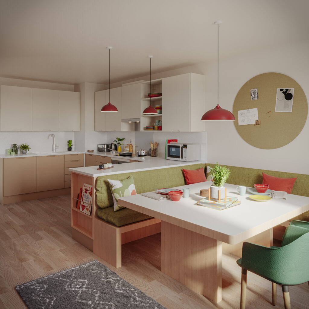 New kitchen in Unite Students' Oak Brook Park, Birmingham