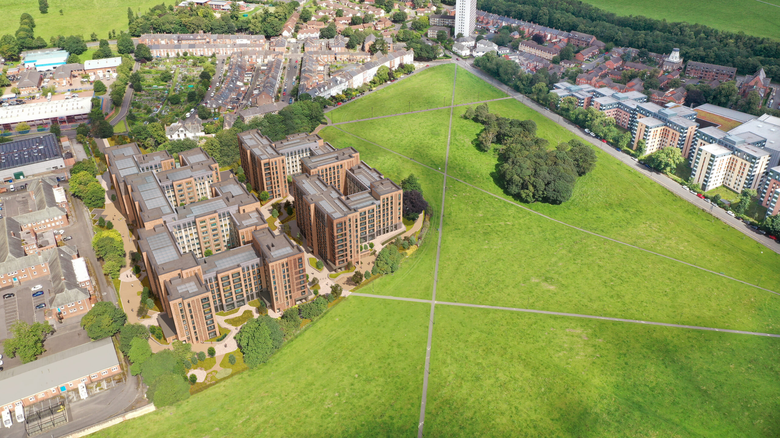 Aerial of Unite Student's future Castle Leazes
